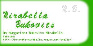 mirabella bukovits business card